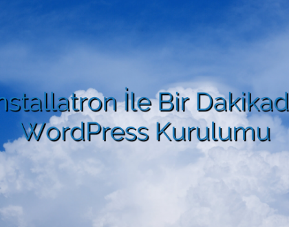 Installatron İle Bir Dakikada WordPress Kurulumu