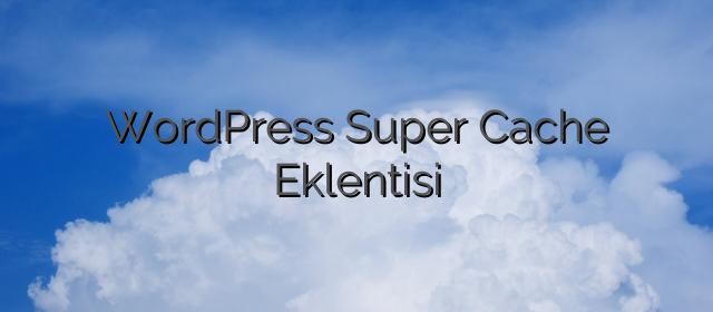 WordPress Super Cache Eklentisi